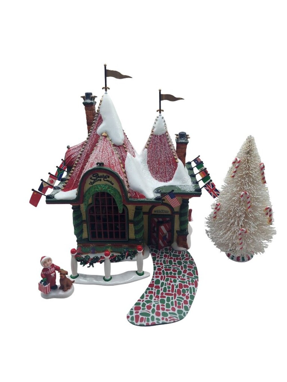 Department 56 Santas Visiting Center Gift Set North Pole Christmas Village & Box